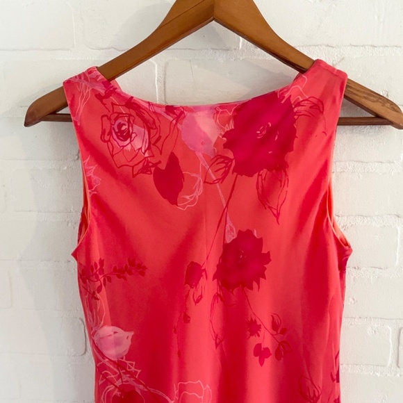 Vintage Vibrant Red and Pink Midi Dress - Picture 12 of 13